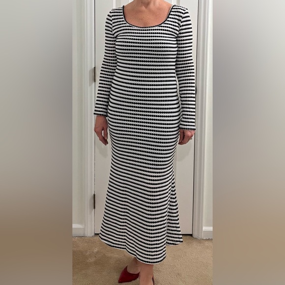 Black and white striped maxi dress size large - Picture 3 of 6